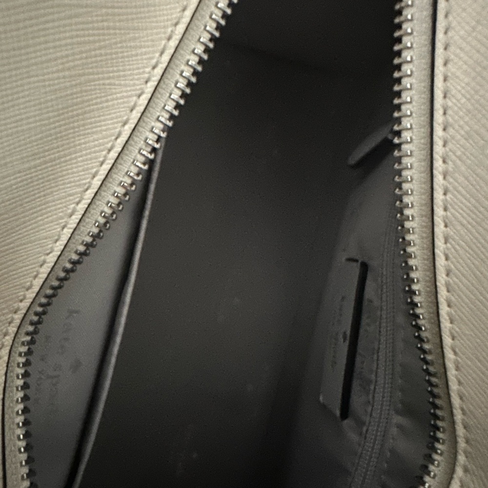 Kate Spade Madison Colorblock Medium Satchel & Wallet Set Platinum Grey Ivory - Picture 9 of 10